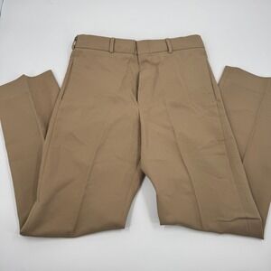 Creighton Mens Khaki Military Uniform Trousers 100% Polyester Made in USA 31x30